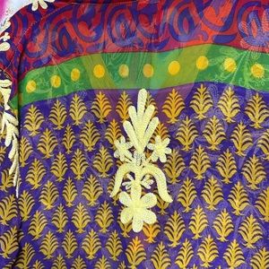 Tunic, long, printed abd embroidered